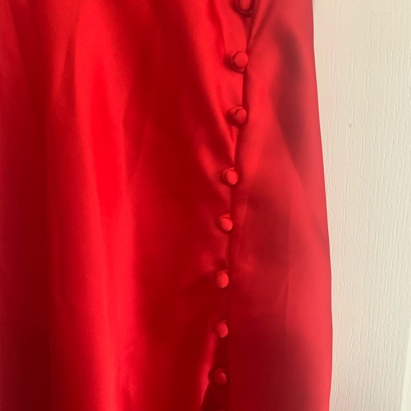 Zara Red Satin Midi Dress - Picture 4 of 16